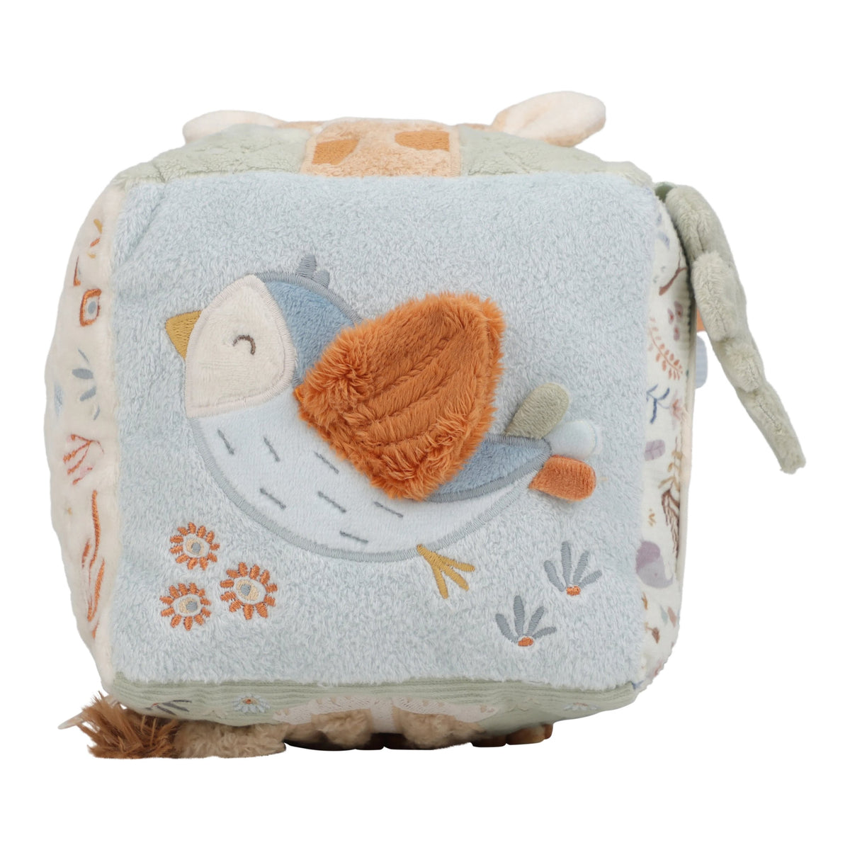 Little Dutch Activiteitenkubus Safari Friends, zacht babyspeelgoed bij De Gele Flamingo
