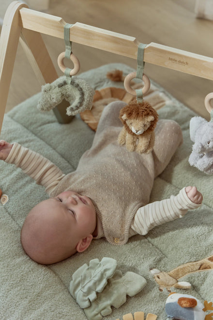 Little Dutch babygym Safari Friends met stevige houten boogconstructie, bij De Gele Flamingo