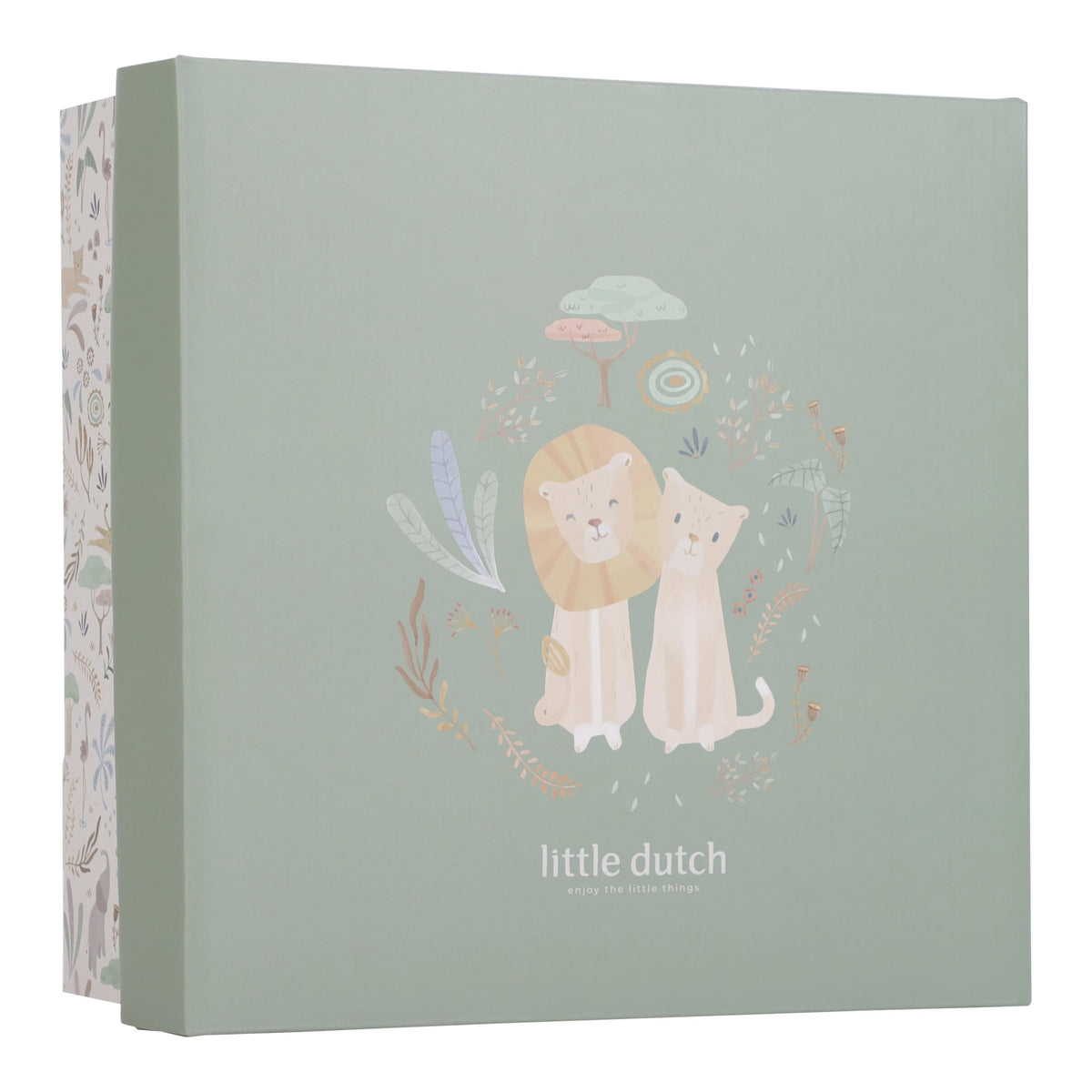 Little Dutch Giftset Cadeaudoos Safari Friends bij De Gele Flamingo, kraamcadeauset met drie zachte vriendjes