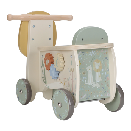 Little Dutch houten loopfiets Safari Friends Leeuw met vormensorteerder voor peuters, De Gele Flamingo