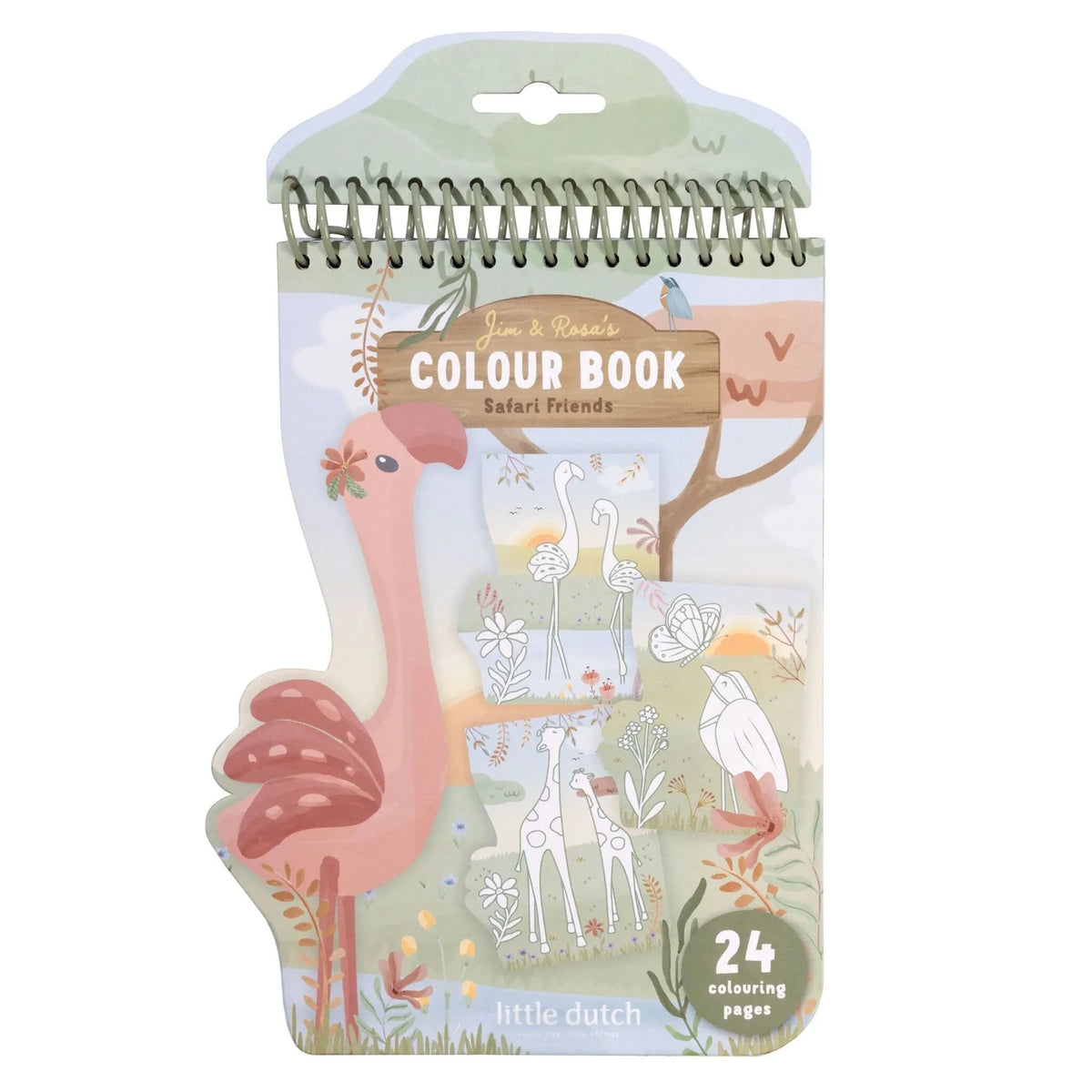 Little Dutch Kleurboek Safari Friends Rosa met vrolijke kleurplaten bij De Gele Flamingo.
