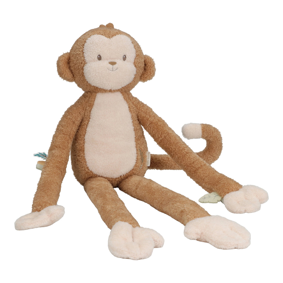 Little Dutch Knuffel Safari Friends Aap XL bij De Gele Flamingo, extra groot aapje met lieve borduursels