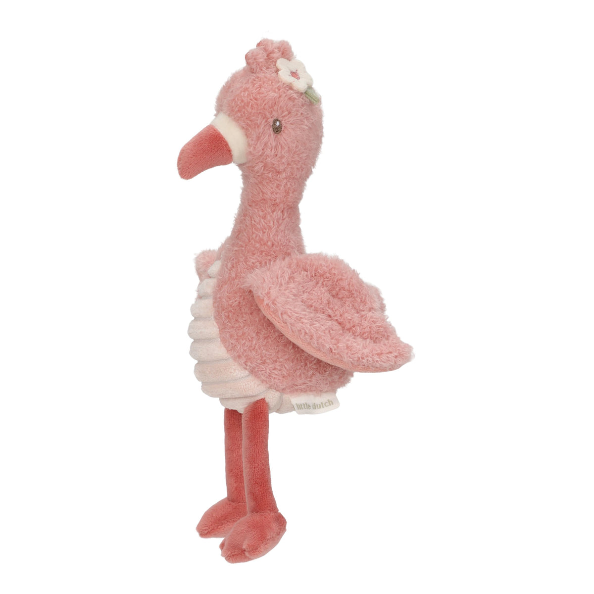 Little Dutch Knuffel Safari Friends Flamingo 17 cm bij De Gele Flamingo, zacht knuffelvriendje voor kleine handjes