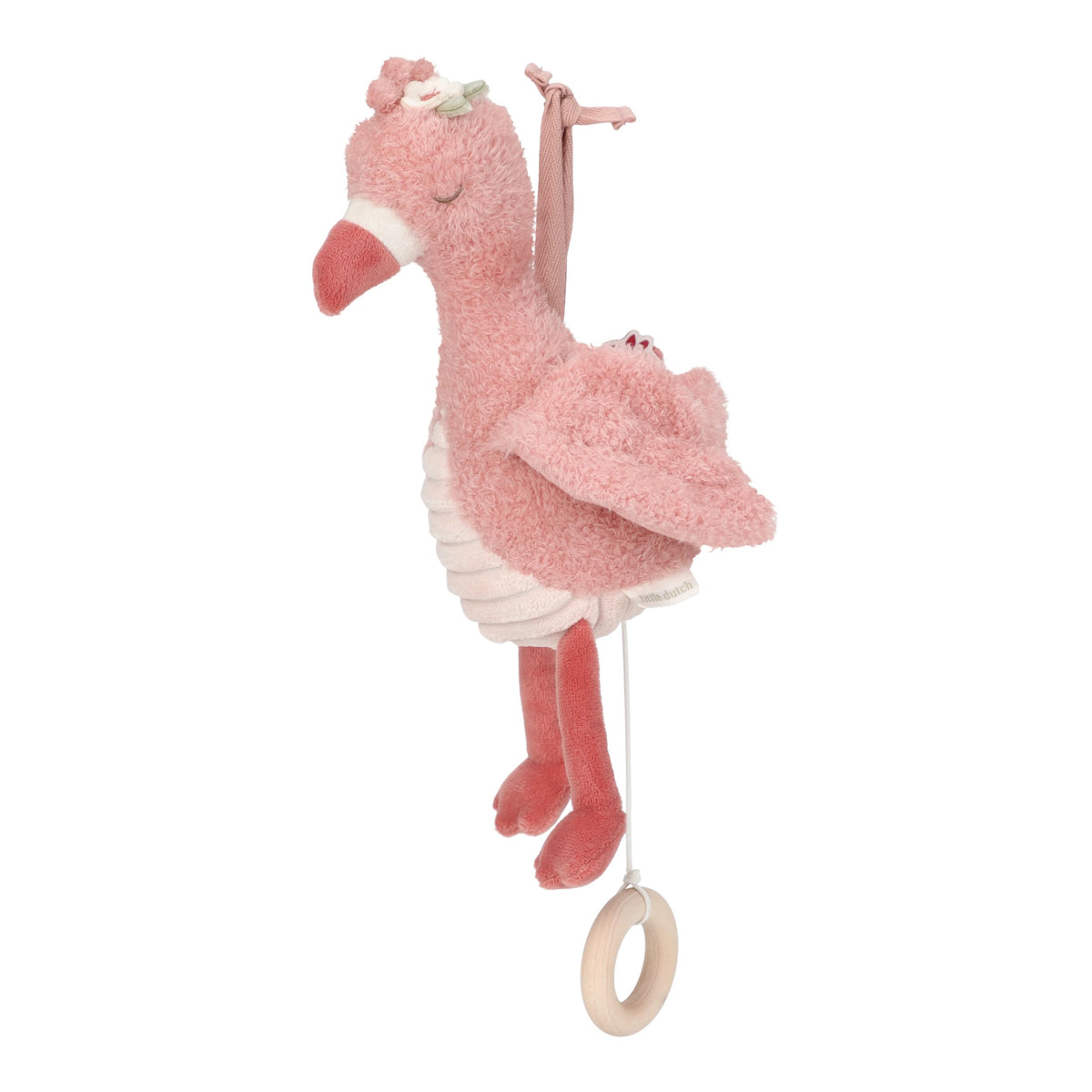 Little Dutch Muziekdoosje Safari Friends Flamingo, zacht en lief bij De Gele Flamingo
