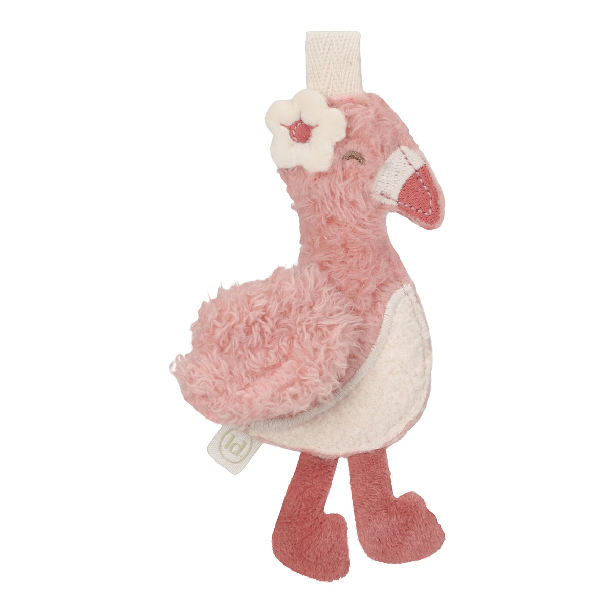 Little Dutch Slinger Element Safari Friends Flamingo in zachte stof, De Gele Flamingo