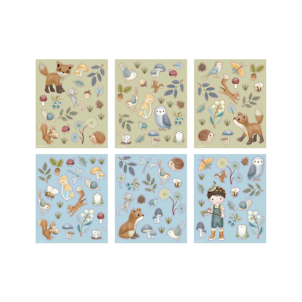 Little Dutch Stickerset Forest Friends met 2 geïllustreerde achtergronden, De Gele Flamingo.