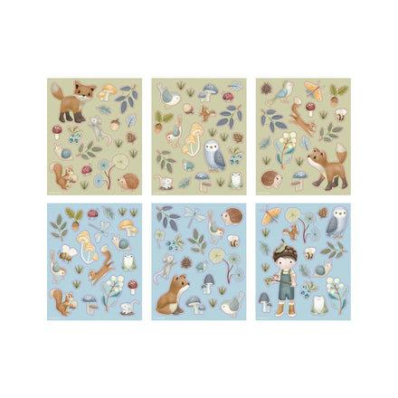 Little Dutch Stickerset Forest Friends met 2 geïllustreerde achtergronden, De Gele Flamingo.