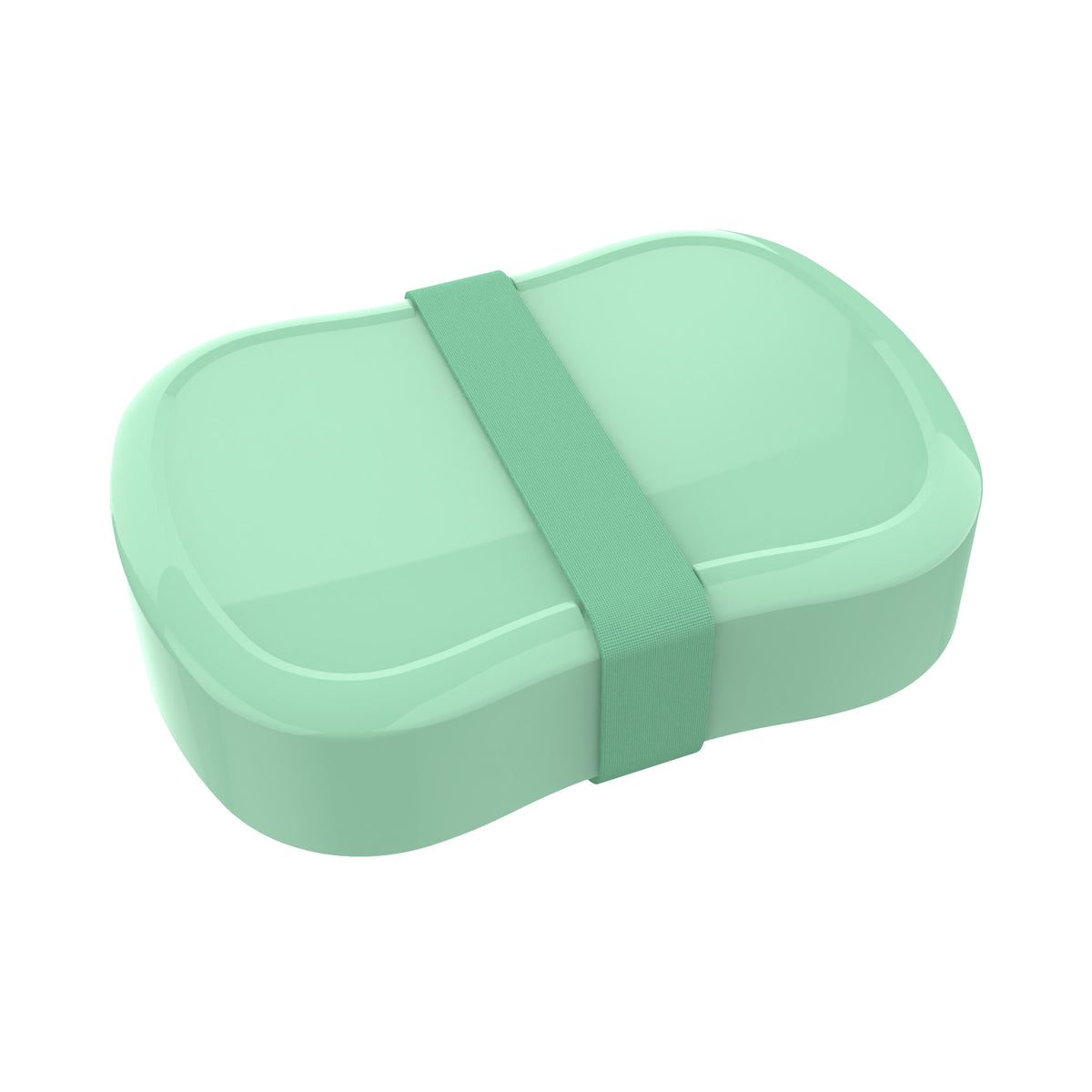 Lunch Buddies brooddoos met elastiek in pastelgroen, 19,5 x 14 x 5,5 cm, bij De Gele Flamingo