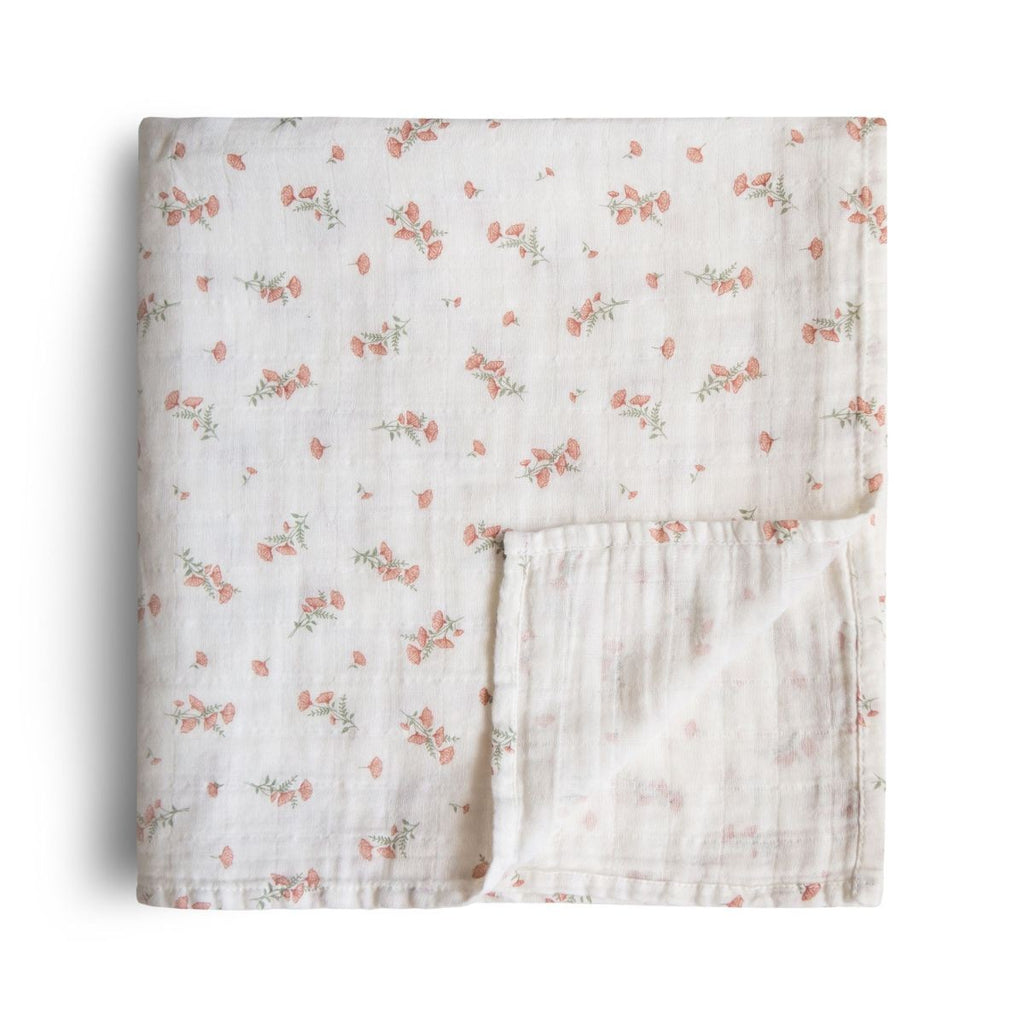 Mushie Hydrofiele Doek 120x120cm | Roze Bloemetjes