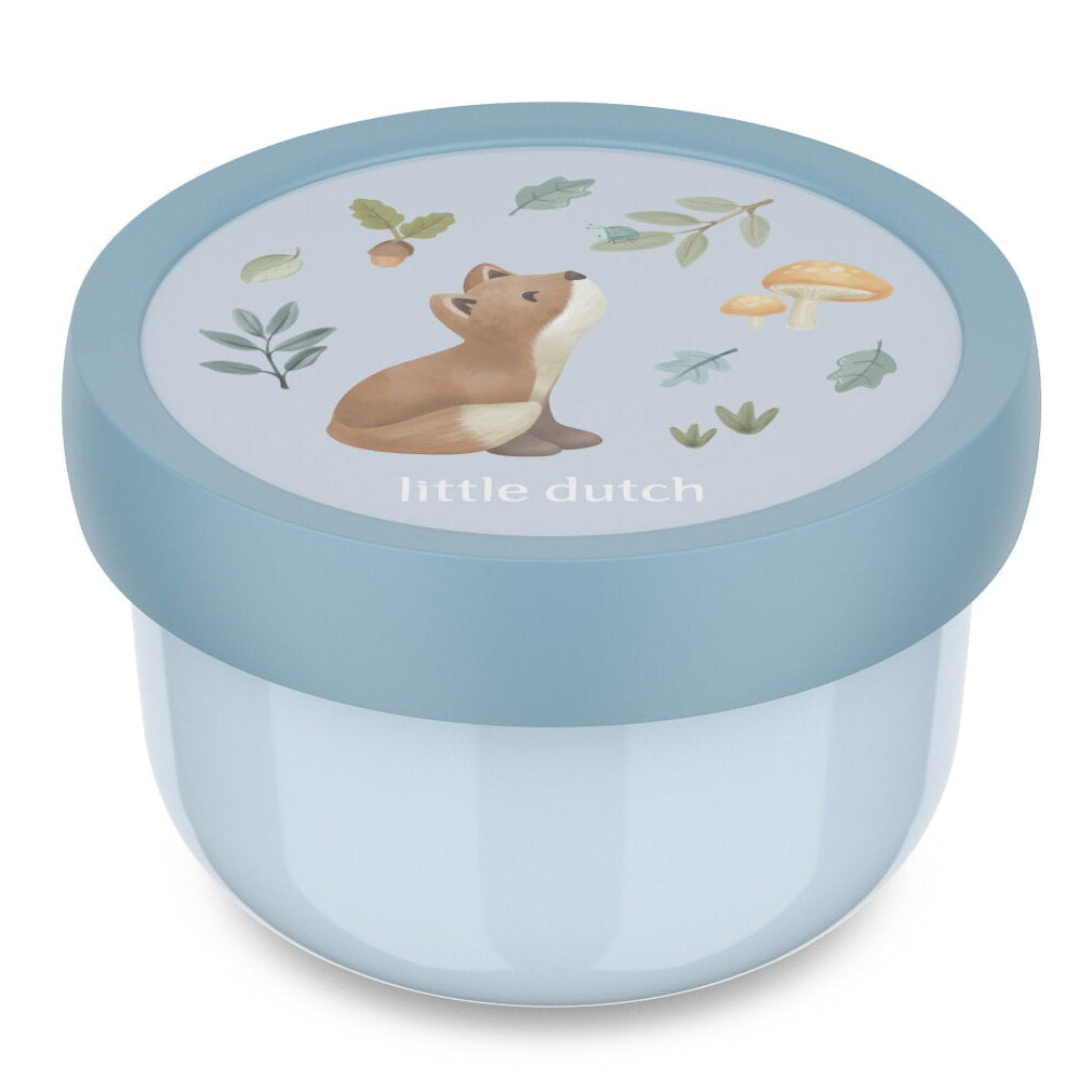 Mepal Little Dutch Fruitbox Campus Forest Friends 300 ml met vorkje, De Gele Flamingo