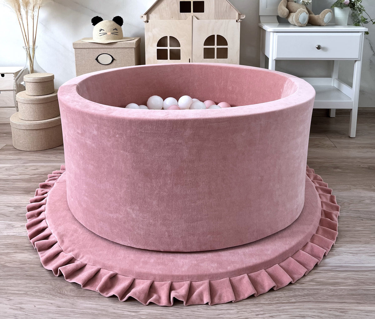 * Moje Ballenbad Soft Velvet 90x40cm | Raspberry Pink