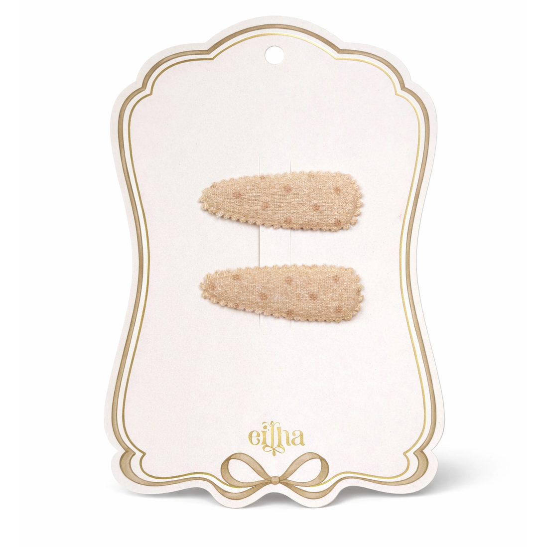 Mrs. Ertha Haarspeldjes Blush Dots, set van 2 in biologisch katoen bij De Gele Flamingo