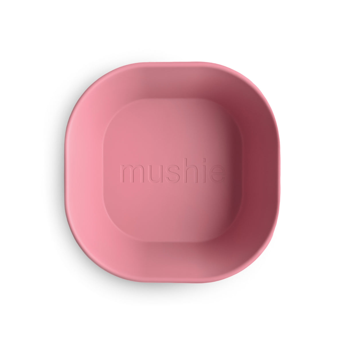 Mushie Kom Vierkant Set 2 in Dusty Rose voor kleine handjes, bij De Gele Flamingo