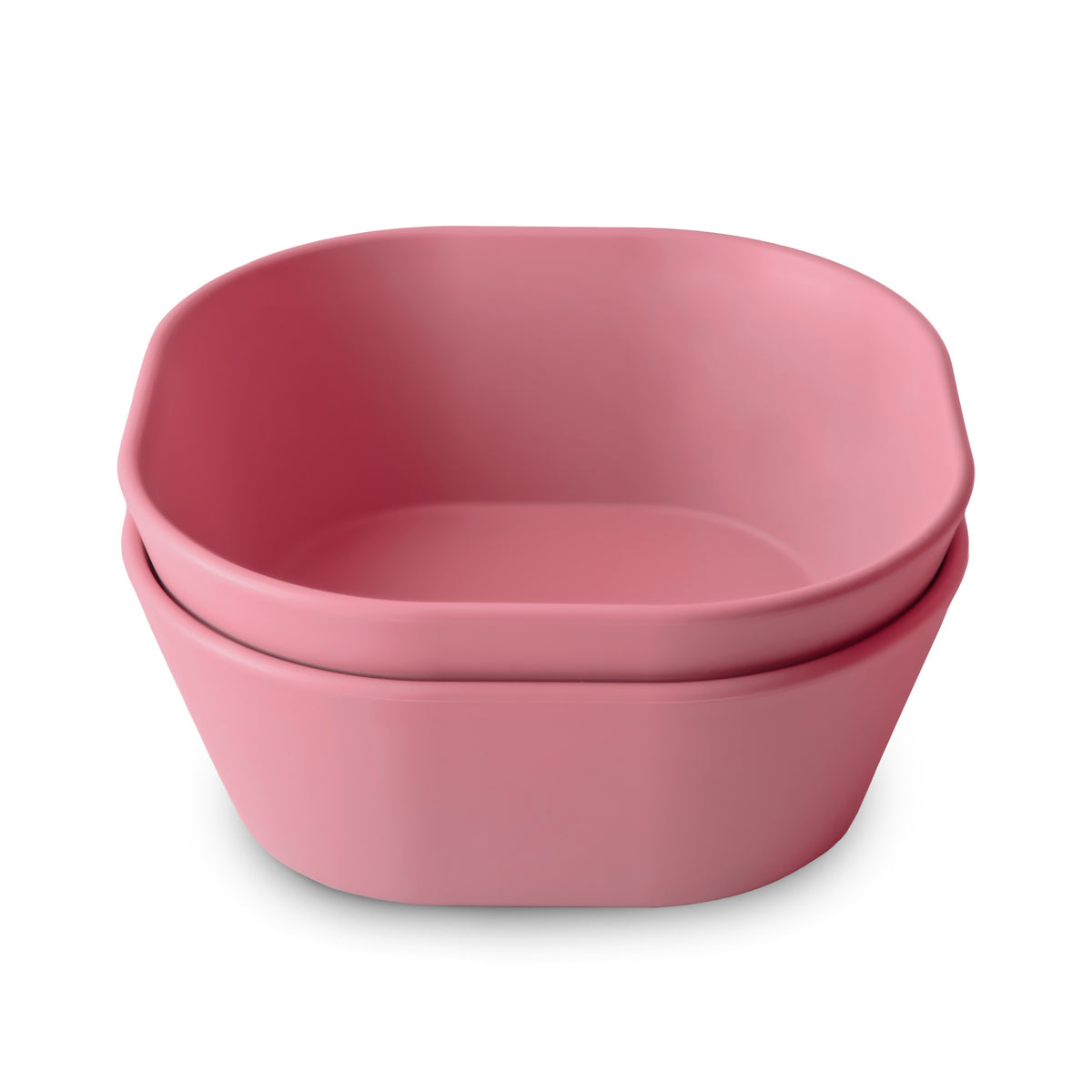 Mushie Kom Vierkant Set 2 in Dusty Rose voor kleine handjes, bij De Gele Flamingo