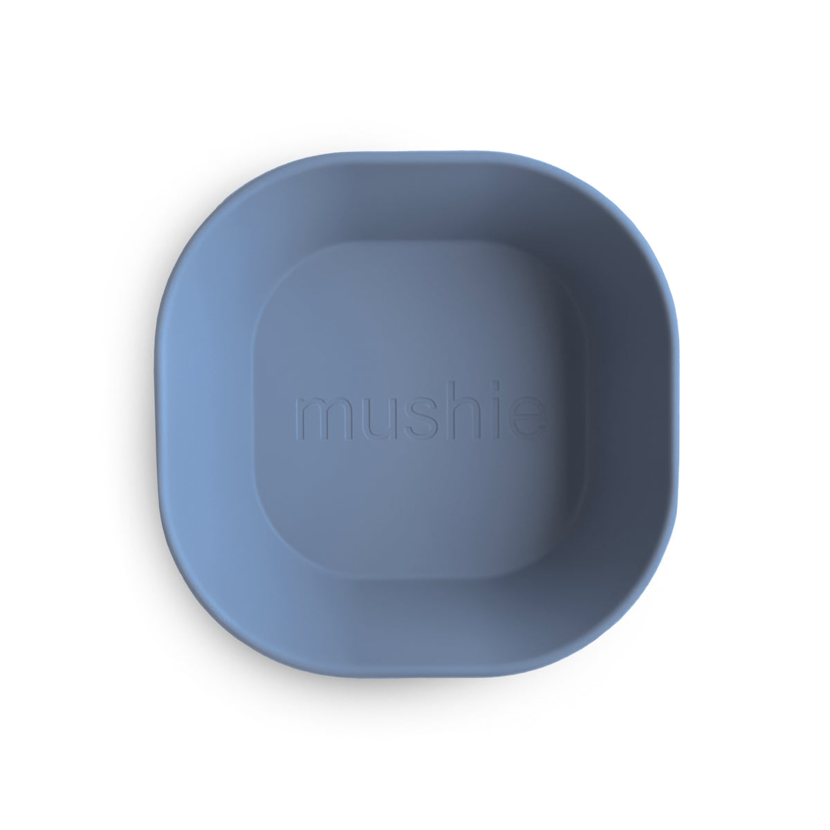 Mushie Kom Vierkant Set 2 in Twilight Blue van BPA-vrij materiaal, bij De Gele Flamingo