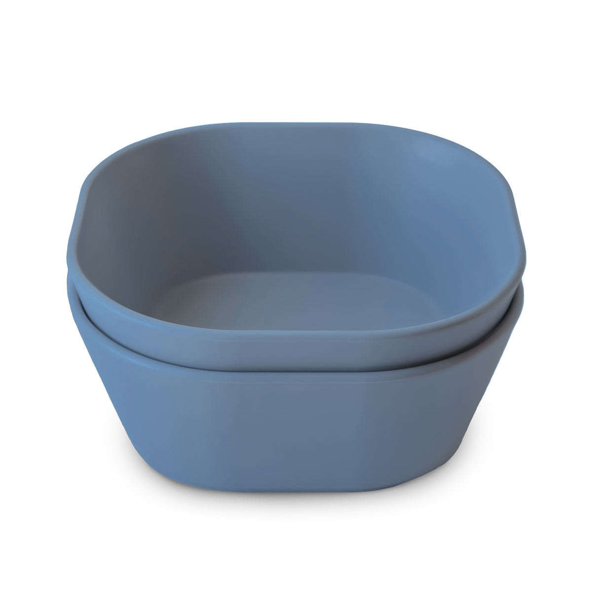 Mushie Kom Vierkant Set 2 in Twilight Blue van BPA-vrij materiaal, bij De Gele Flamingo