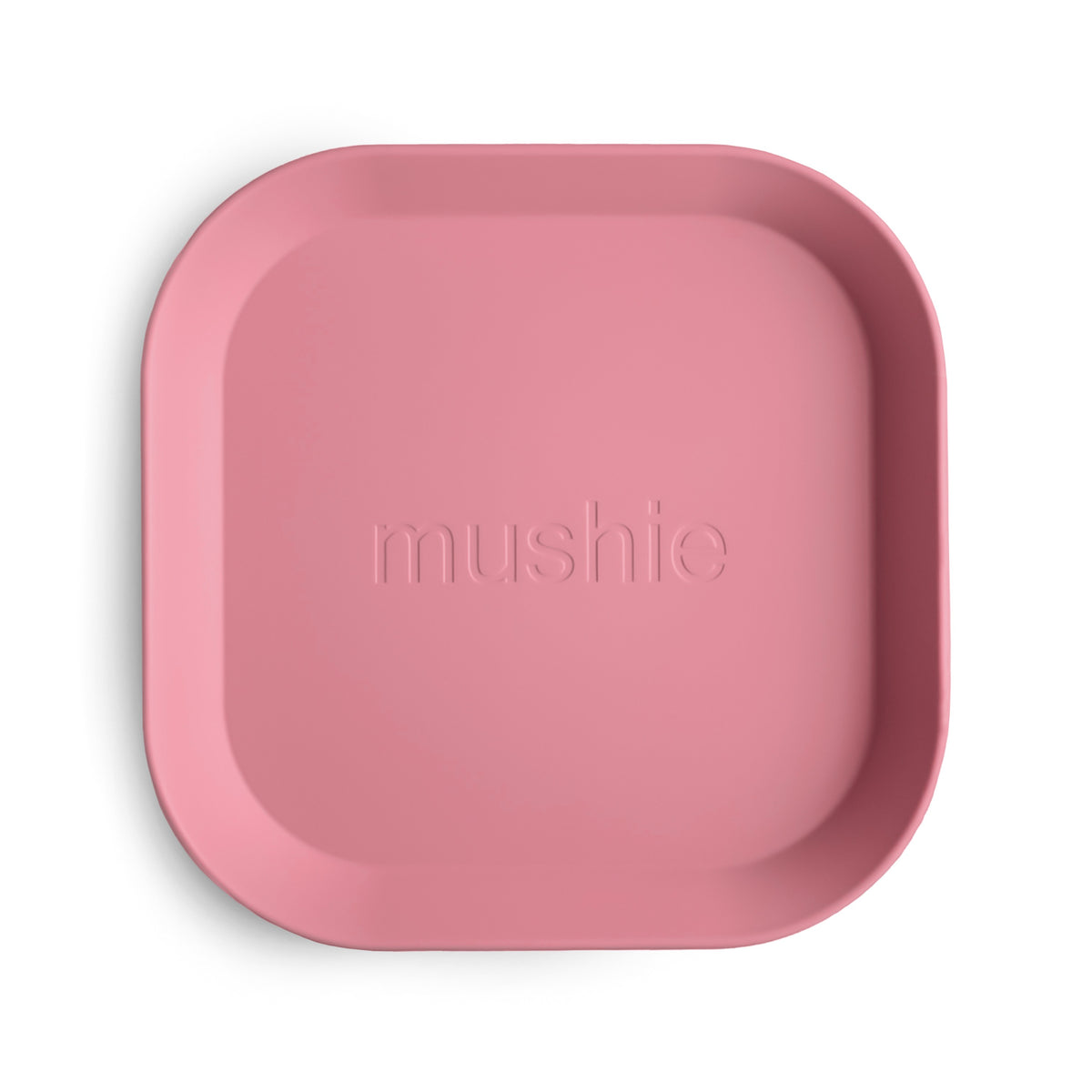 Mushie Bord Vierkant Set 2 in Dusty Rose bij De Gele Flamingo, minimalistisch Scandinavisch design in BPA-vrij polypropyleen