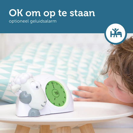 Zazu Sam slaaptrainer met open oogjes: tijd om op te staan