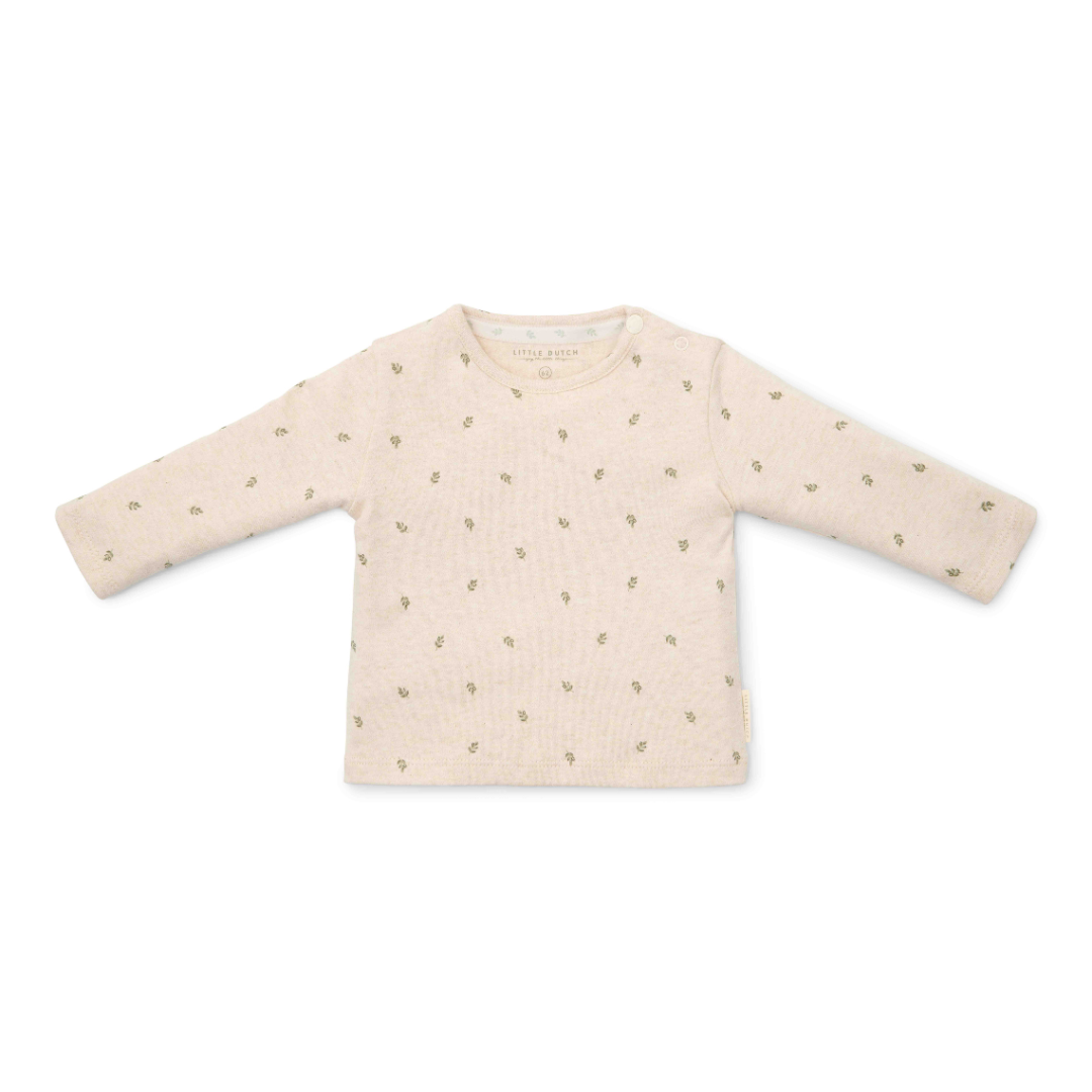 * Little Dutch Newborn Noos Little Farm T-Shirt Lange Mouw | Green Leaves