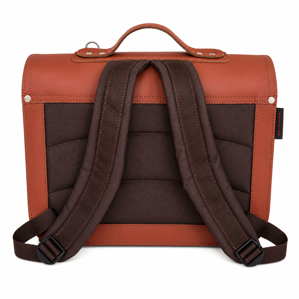 Boekentas Football Chestnut van Own Stuff met ergonomisch gevoerde rug, van De Gele Flamingo.