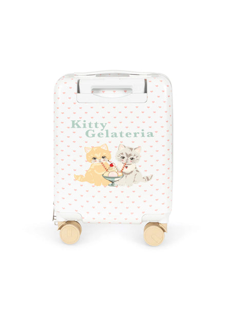 Konges Sløjd Travel Suitcase Kitty Gelateria met harde buitenkant en vier dubbele wielen, te koop bij De Gele Flamingo