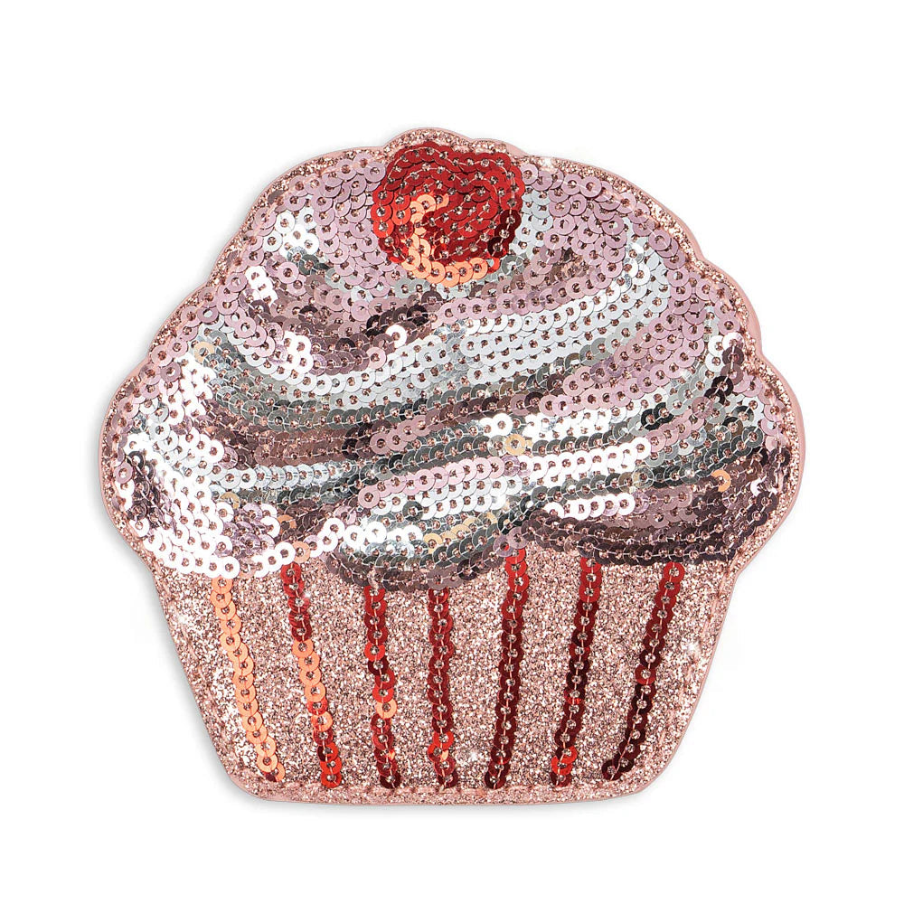 Konges Sløjd Portemonnee in Cupcake Glitter Rose voor muntjes en haarspeldjes, bij De Gele Flamingo