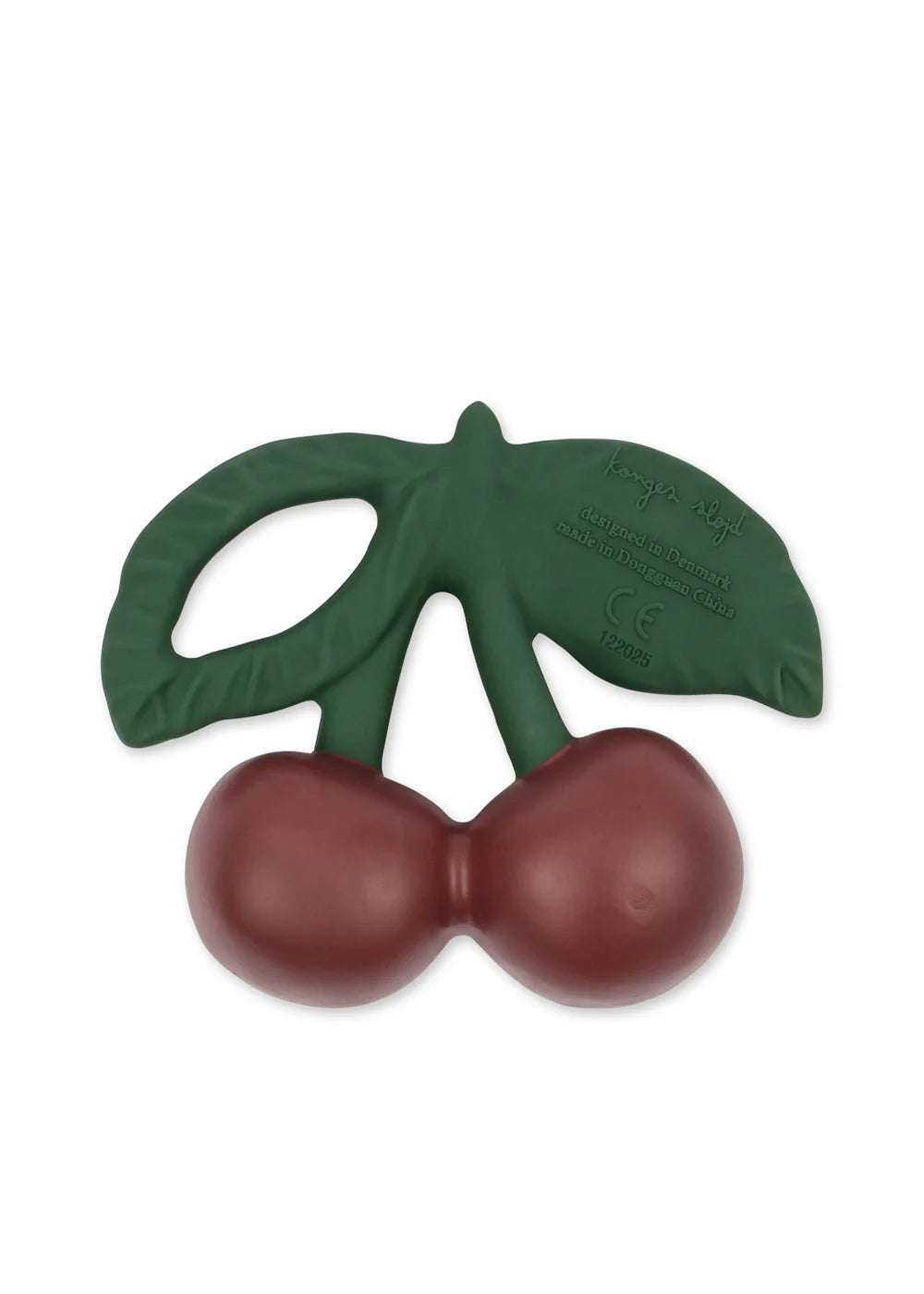 Konges Sløjd Bijtspeeltje in Cherry, bijtring voor babys in kersen design, bij De Gele Flamingo