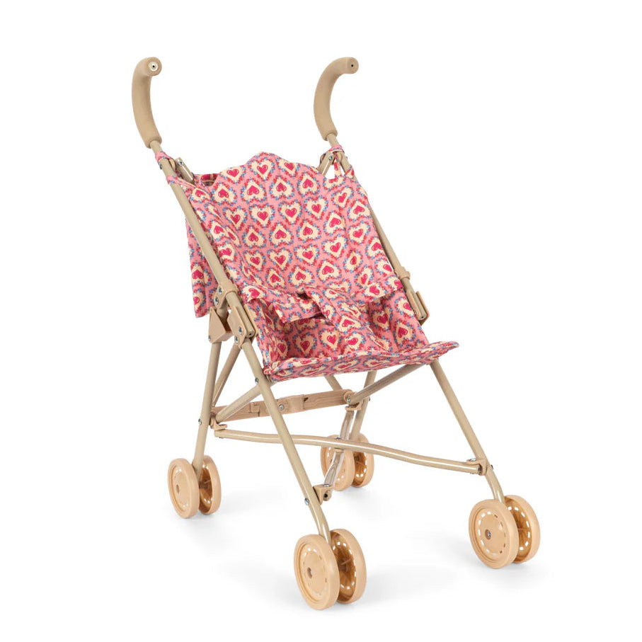Konges Sløjd Poppenbuggy in Felice Rose, poppenwagen met verwijderbare stof, verkrijgbaar bij De Gele Flamingo