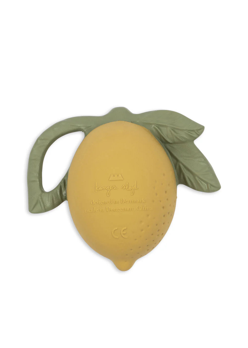 Konges Sløjd Bijtspeeltje Lemon, makkelijk vast te houden door kleine handjes, te koop bij De Gele Flamingo
