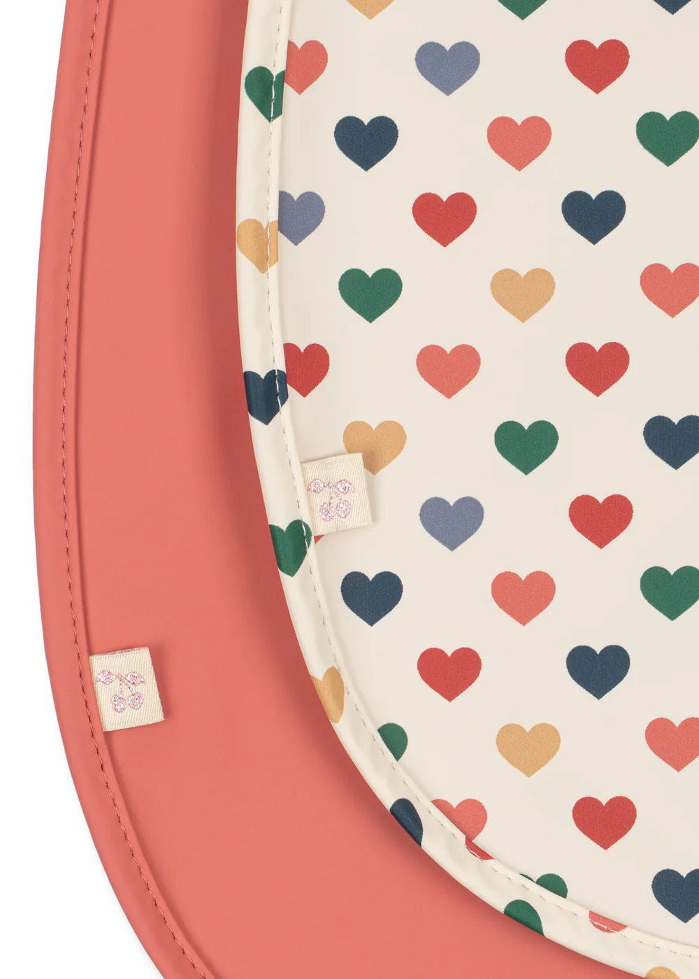 Konges Sløjd Dinner Slab 2ST Coeur Coloré en Faded Rose met dromerige print voor kleine smospotten, bij De Gele Flamingo