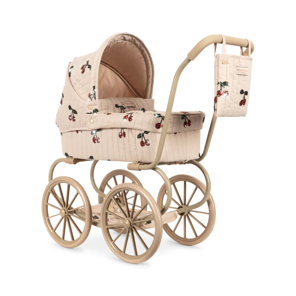 Konges Sløjd Mini Poppenwagen in Mon Cheri Sequin, vintage poppenwagen voor poppenouders, bij De Gele Flamingo