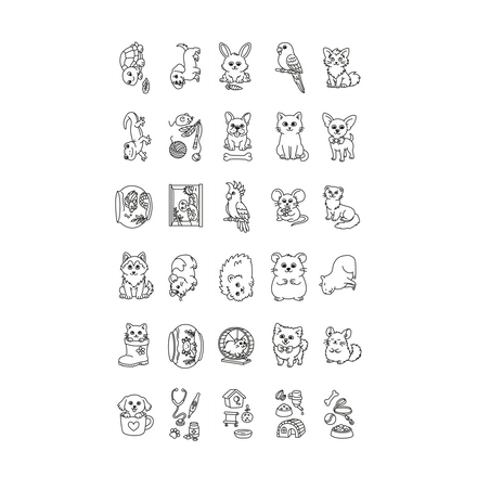 Kidywolf Kidydraw-Mini Tablet 30 Tekeningen Tekenbord Huisdieren, de huisdierentekeningen