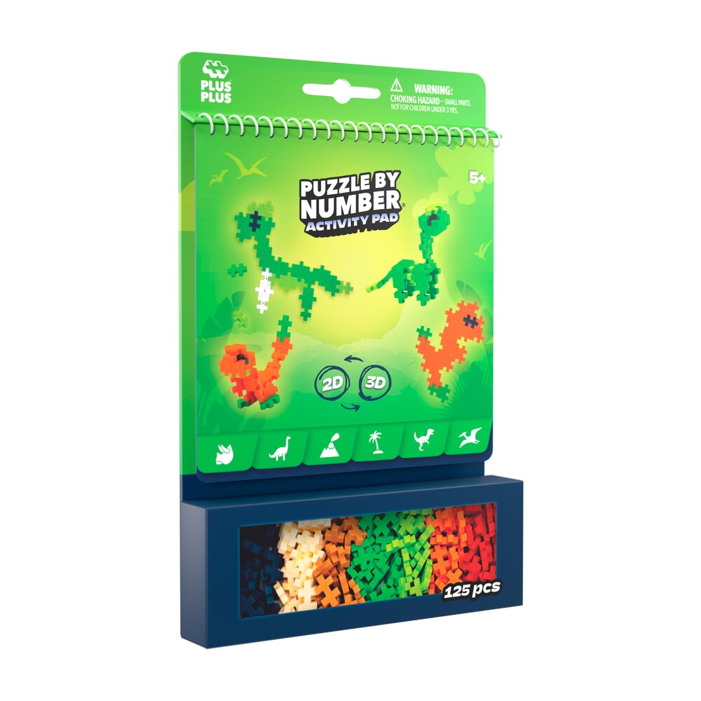 Plus Plus Activity Pad Dino - gebouwde dinosaurus in 3D