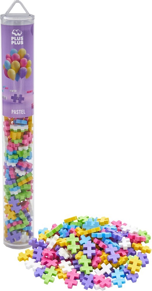 Plus Plus Tube Pastel met 100 steentjes in zachte pasteltinten