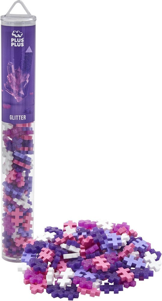 Plus Plus Tube Glitter met 100 glinsterende steentjes