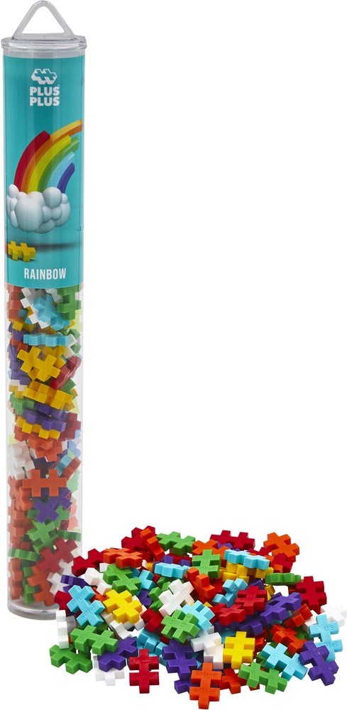 Plus Plus Tube Regenboog met 100 steentjes in alle regenboogkleuren