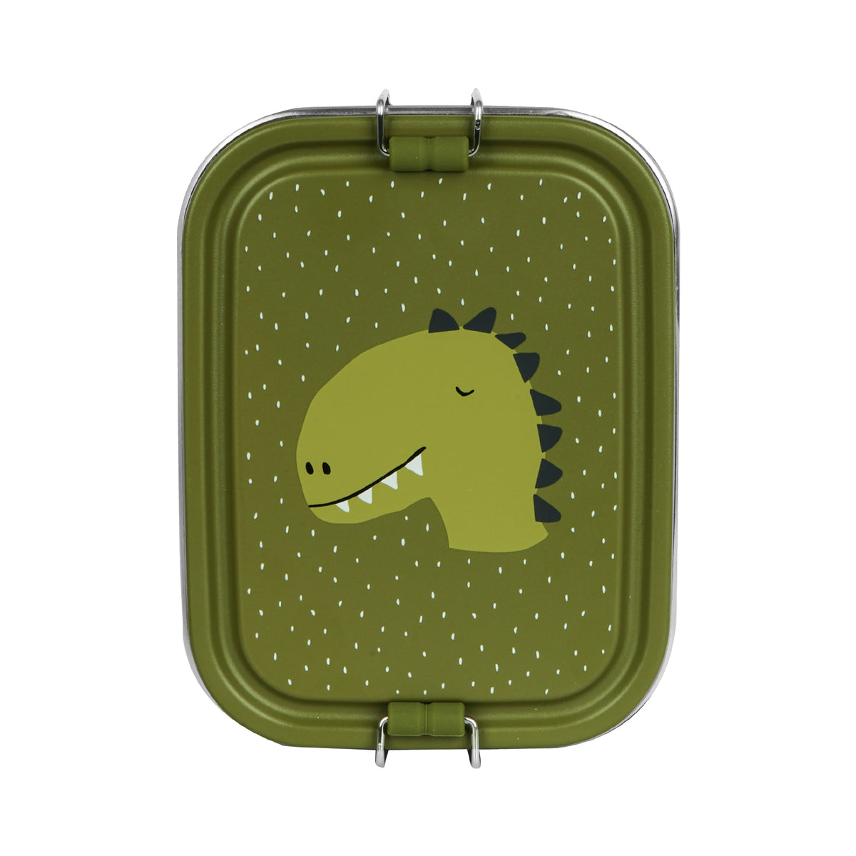 Trixie kleine brooddoos Mr. Dino van roestvrij staal, bovenaanzicht