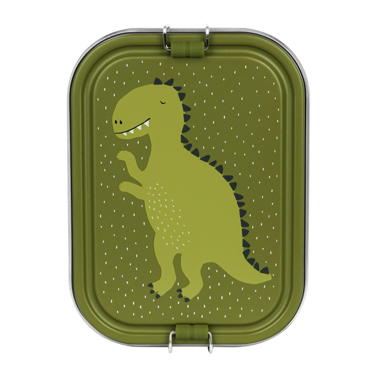 Trixie grote brooddoos Mr. Dino van roestvrij staal, bovenaanzicht