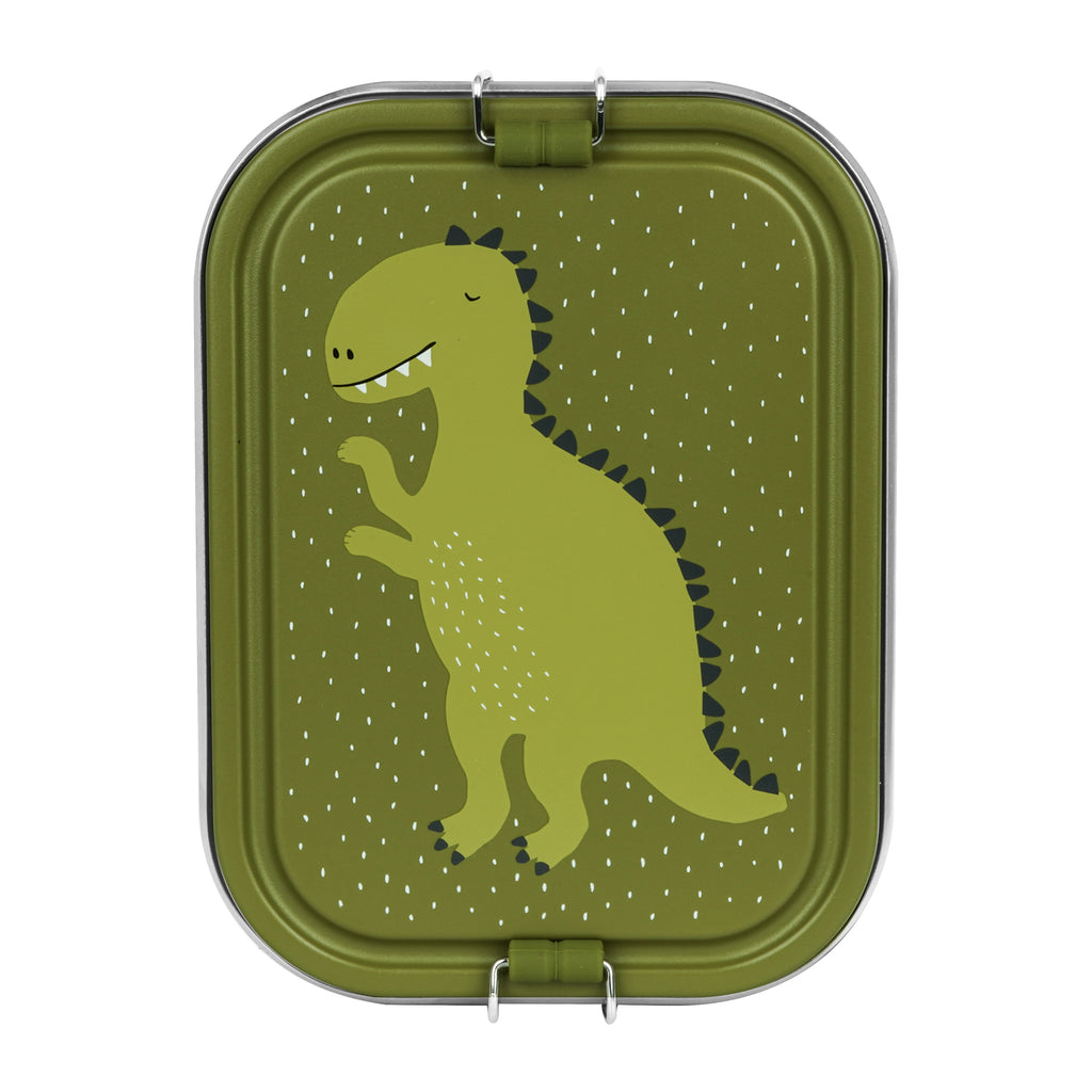 Trixie grote brooddoos Mr. Dino van roestvrij staal, bovenaanzicht