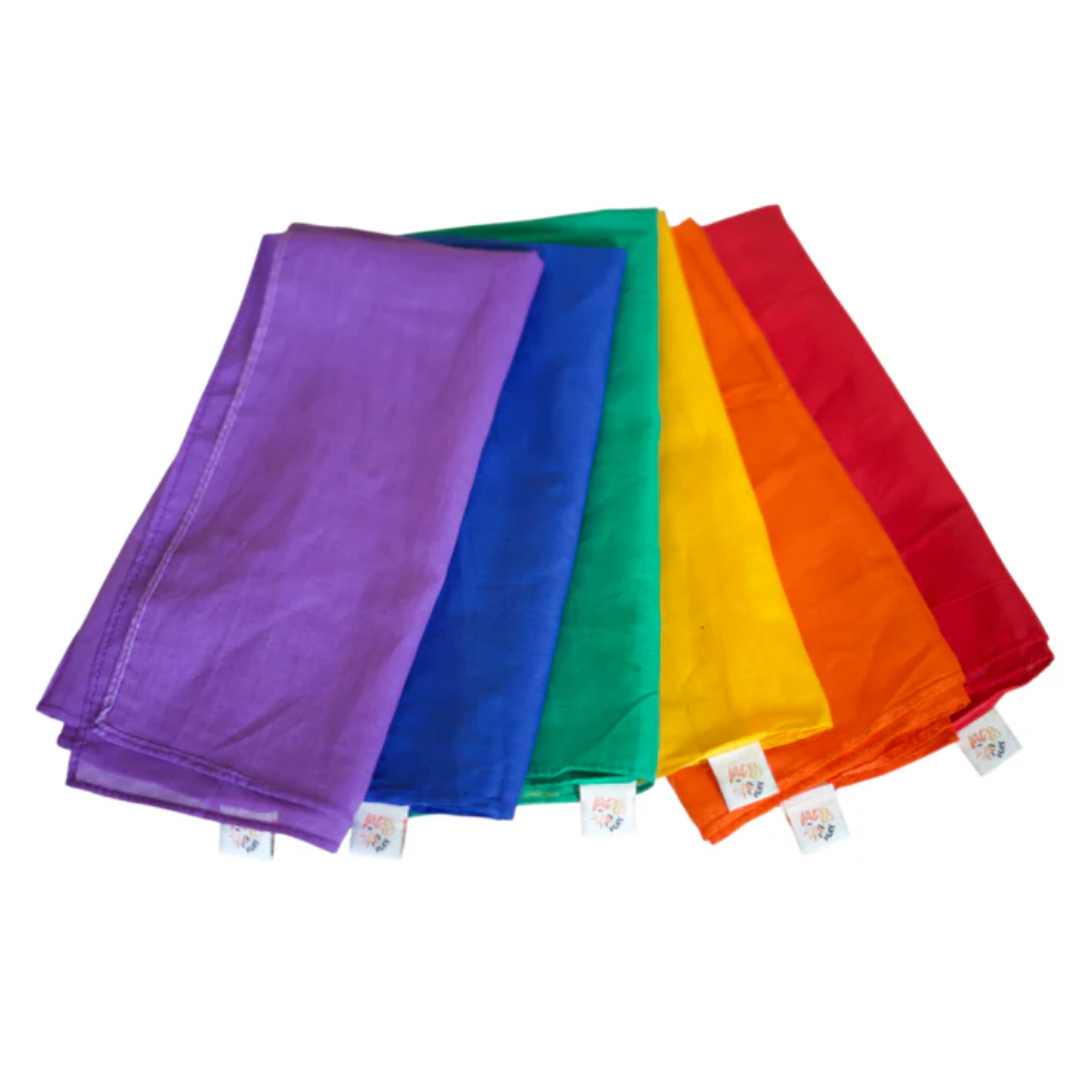 Pit & Play Regenboog Set 6 Speeldoeken 48x48cm | Regenboog