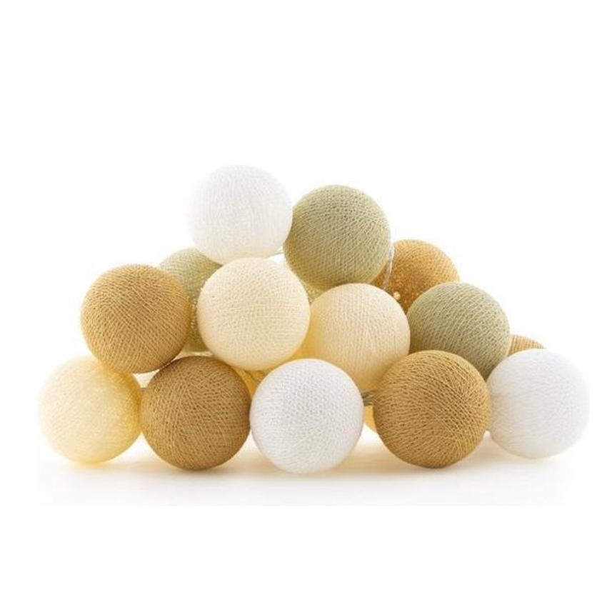 Cotton Ball Lights Lichtslinger 20 stuks - Creamy