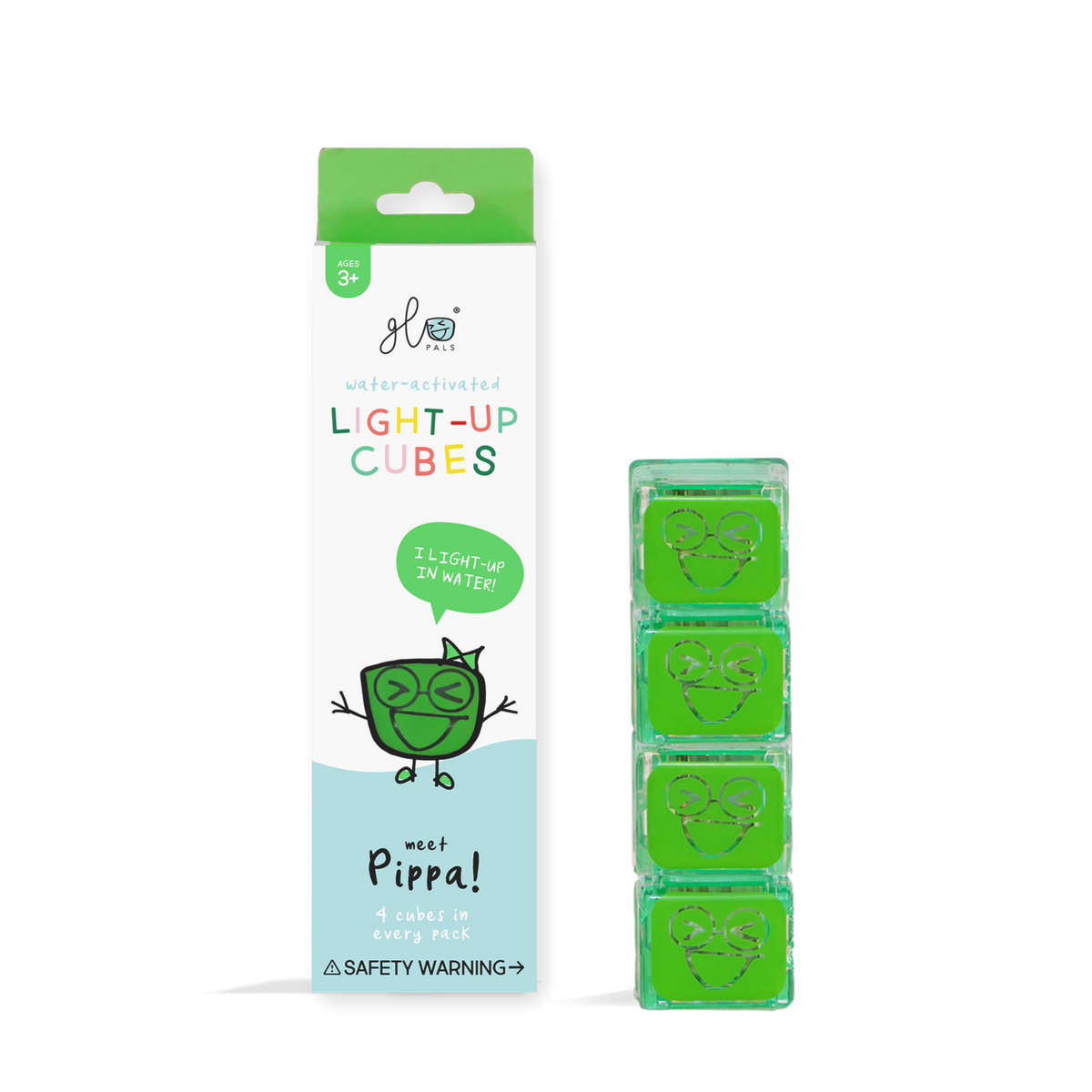 Glo Pals Light Up Cubes Badspeelgoed Groen | Pippa