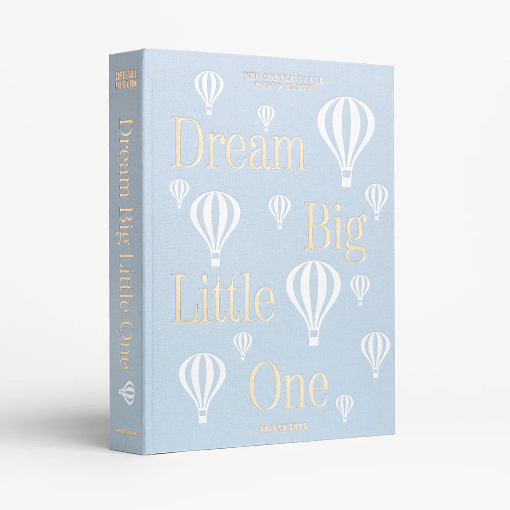 Printworks Fotoalbum Dream Big Little One Blue met textiel bekleed, bij De Gele Flamingo