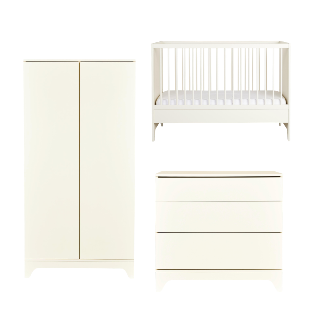 Quax babykamer Tsugi 60x120 in Butter met babybed, commode en kast, te koop bij De Gele Flamingo.
