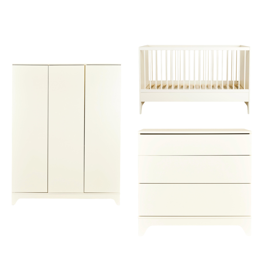 Quax babykamer XL Tsugi 70x140 in Butter met bed, commode en XL kast, te koop bij De Gele Flamingo.