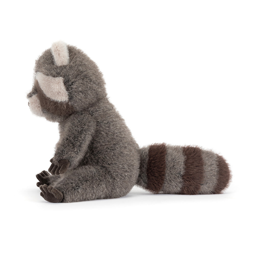 Trixiwoo Raccoon van Jellycat, speels wasbeerontwerp met lieve details, De Gele Flamingo.