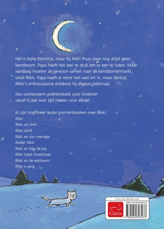 Clavis prentenboek Rikki wil een kerstboom, hardcover met 32 pagina's, bij De Gele Flamingo