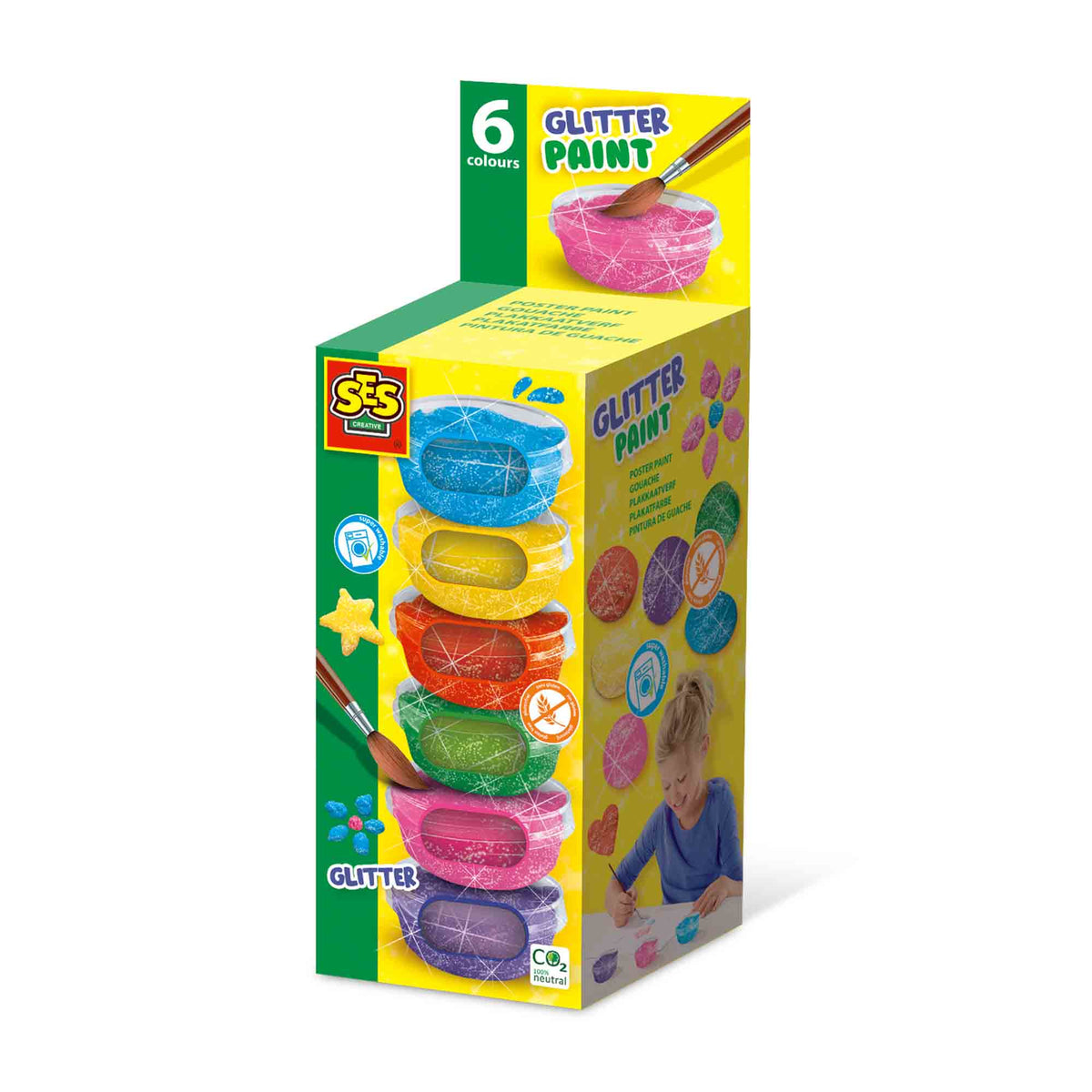 * SES Creative Plakkaatverf Glitter (6X45Ml)