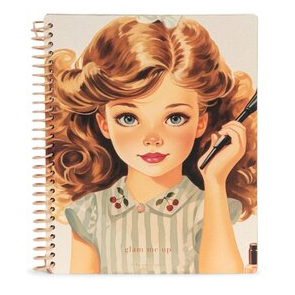 Konges Sløjd Glam Me Up stickerboek met vintage gezichten om op te maken, bij De Gele Flamingo