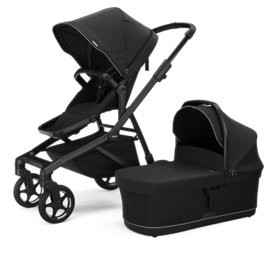 Thule Sleek 2 Stadskinderwagen Met Reiswieg | Black On Black